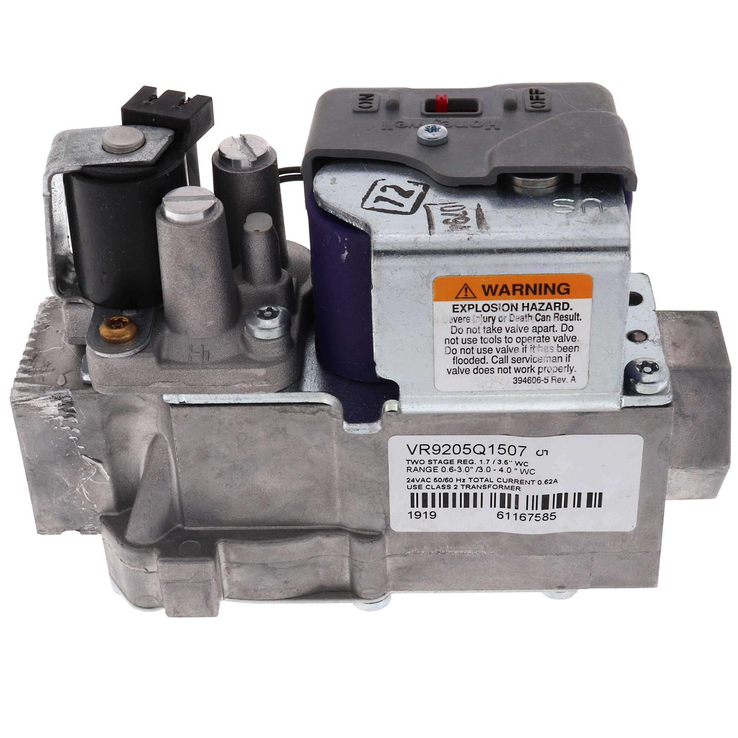 Honeywell VR9205Q1507 24v Direct Ignition 2 Stage Gas Valve Standard Opening - Cheap Fitting