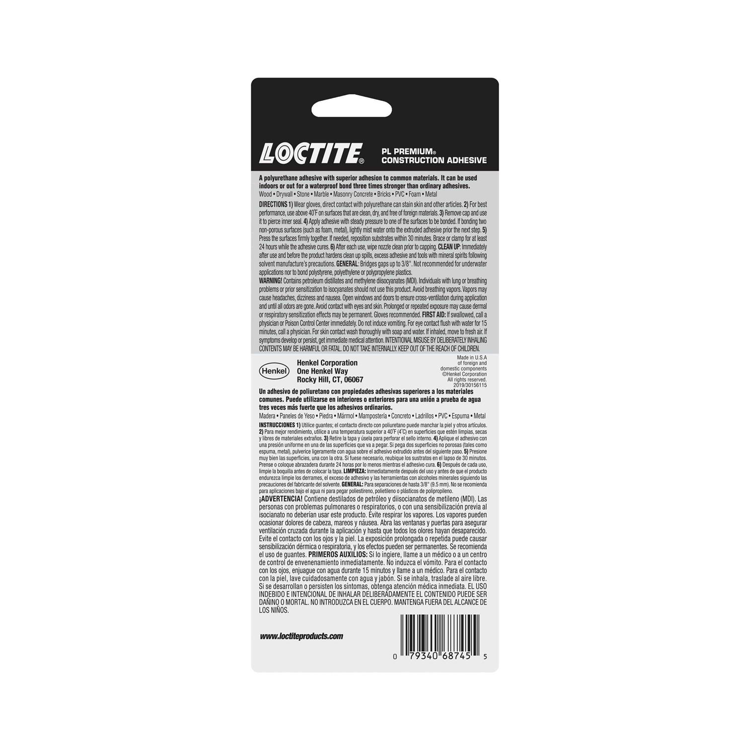 Loctite PL Premium Polyurethane Construction Adhesive - Cheap Fitting