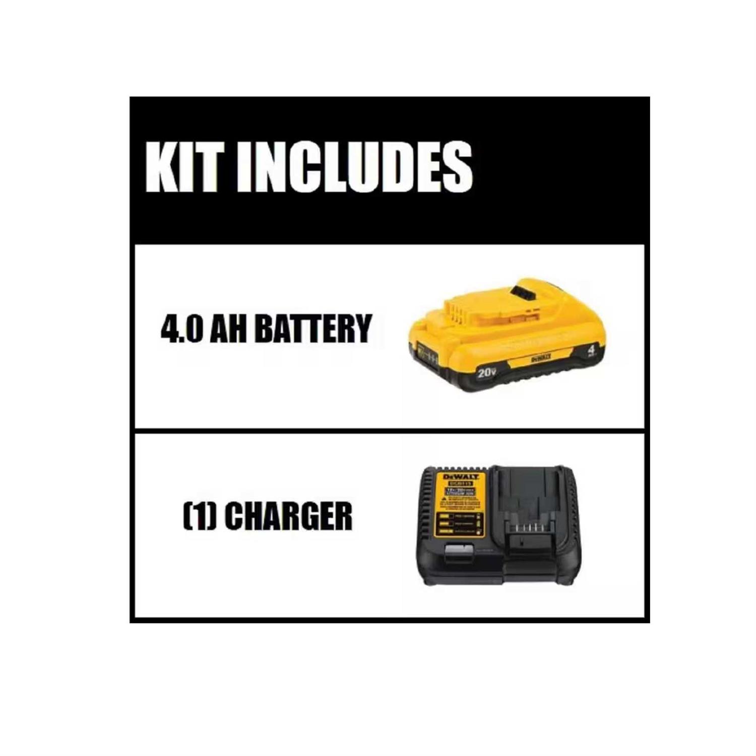 Dewalt 20V MAX 4 Ah Lithium-Ion Compact Battery and Charger Starter Kit DCB240C - Cheap Fitting
