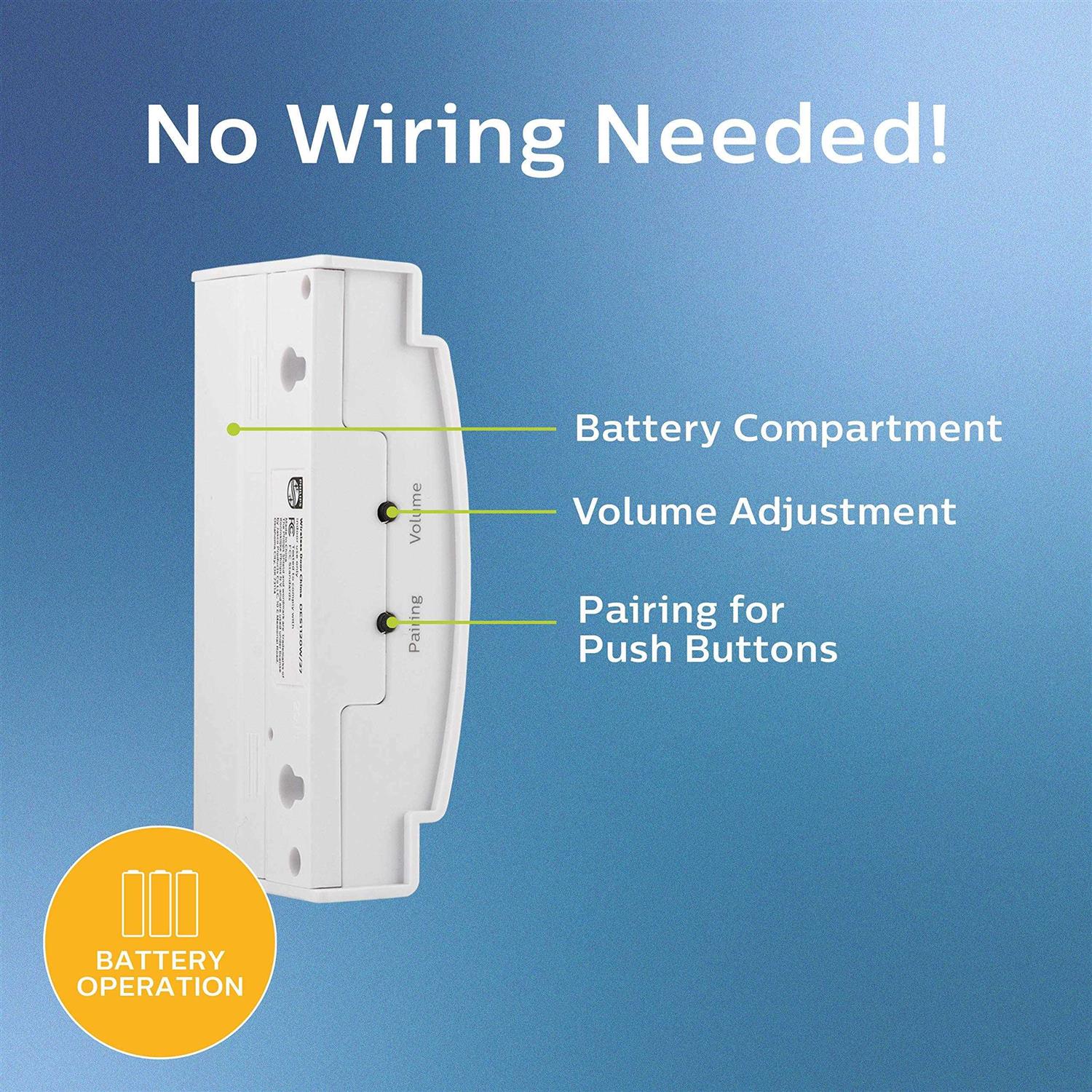 Philips Battery-Operated 2-Melody Doorbell Kit - Cheap Fitting