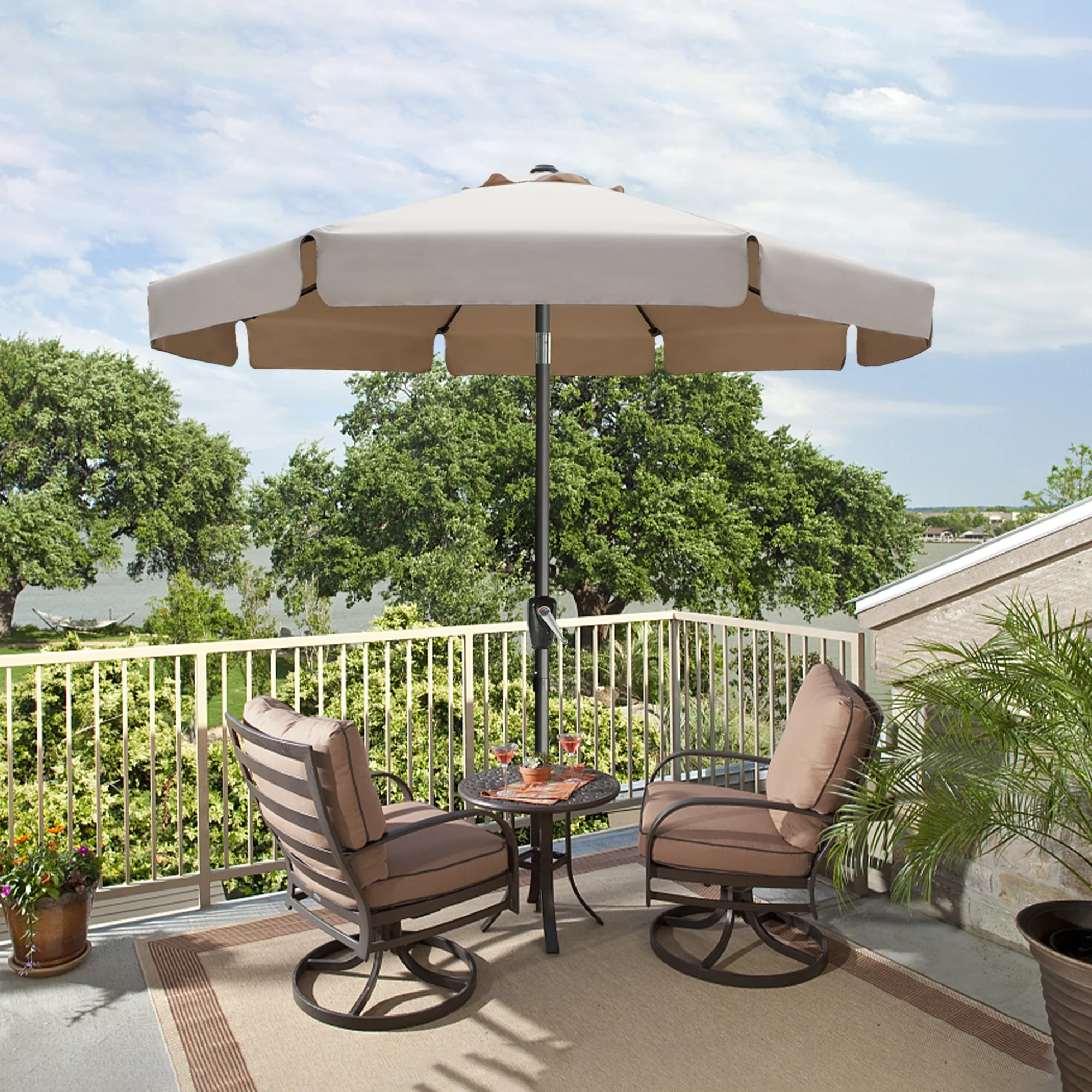 ABCCANOPY 9ft Outdoor Market Patio Umbrella with Push Button Tilt, 8 Ribs 13+Colors, Turquoise - Cheap Fitting