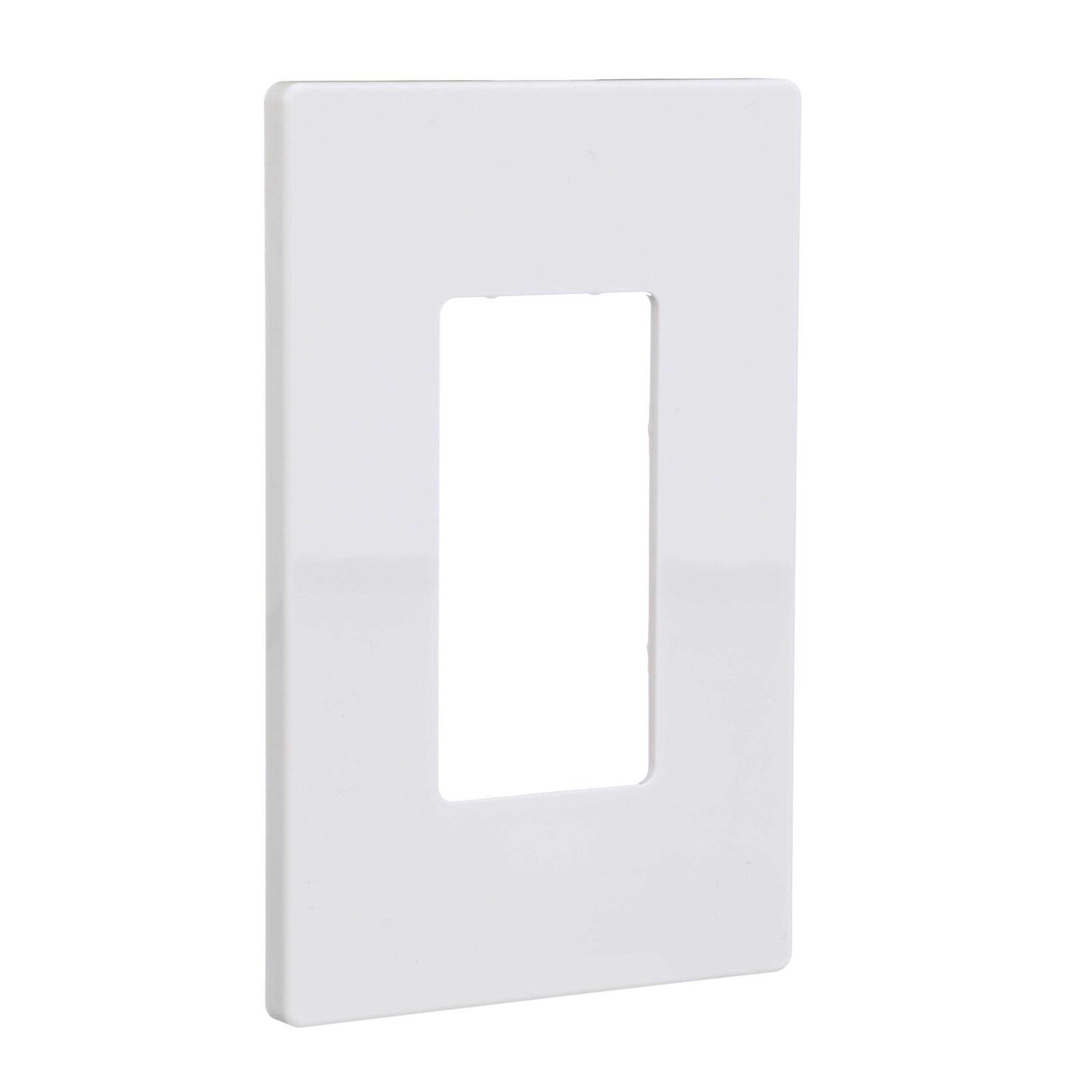 Eaton 1-Gang White Decorator Screwless Midsize Wall Plate - Cheap Fitting