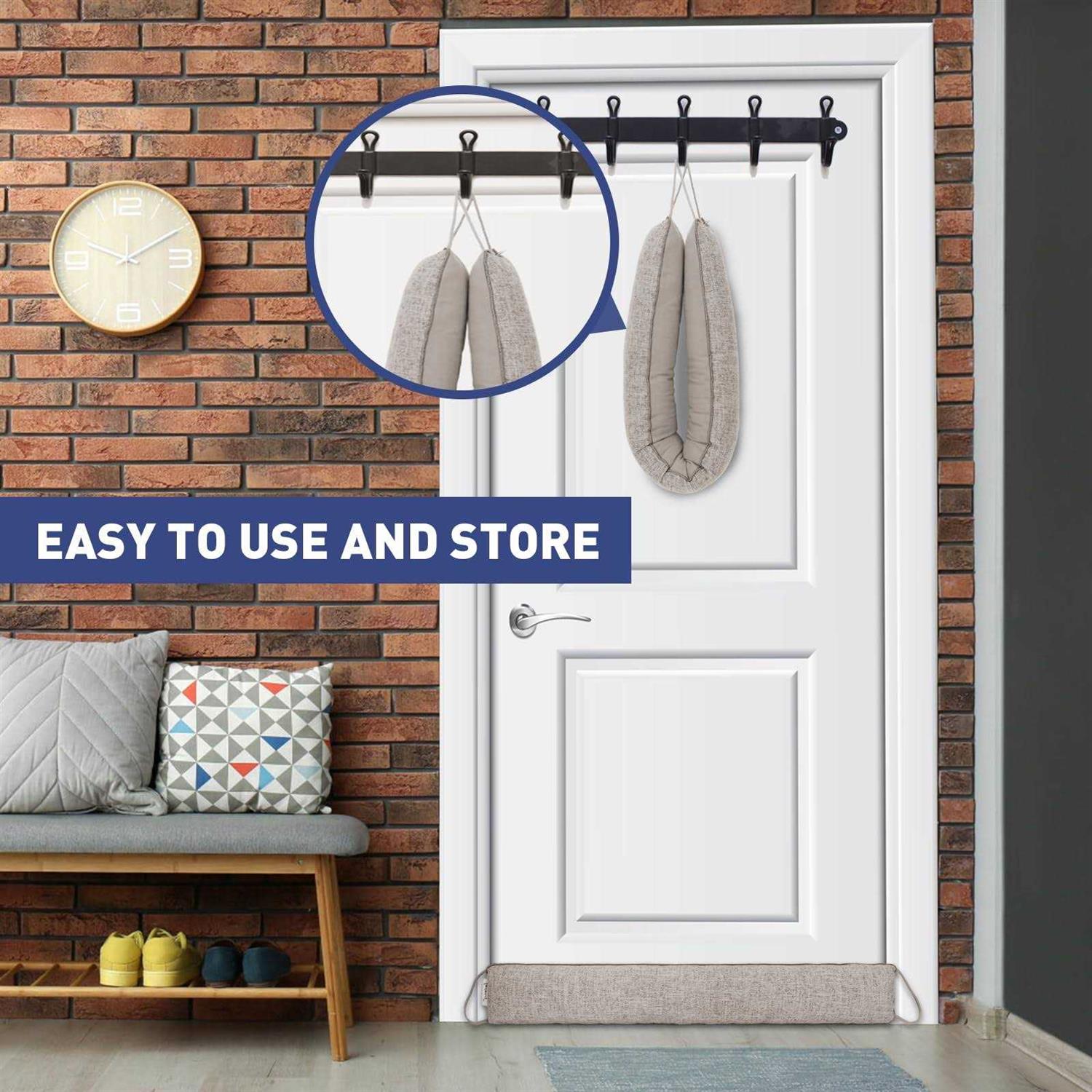 HADOR Door Draft Stopper for Bottom of Doors Weighted Under Door Snake Noise/Breeze/Cold Air Blocker - Cheap Fitting