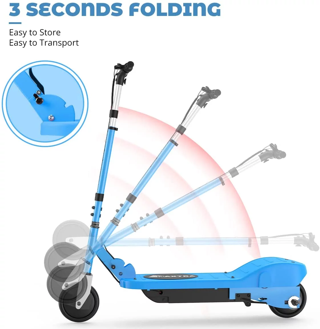 Maxtra Scooters E100 Electric Scooter for Kids Ages 6-12 - Up to 10 Mph, Foldable and Adjustable Handlebar - Cheap Fitting