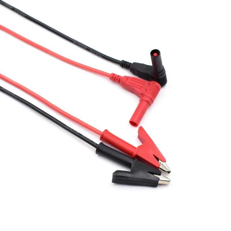 zhenyu 2Pcs 14 Gauge Multimeter Test Leads Right Angle Banana Plug to Alligator Clip Heavy Duty Silicone Wire for Electrical Testing 3 Feet - Cheap Fitting