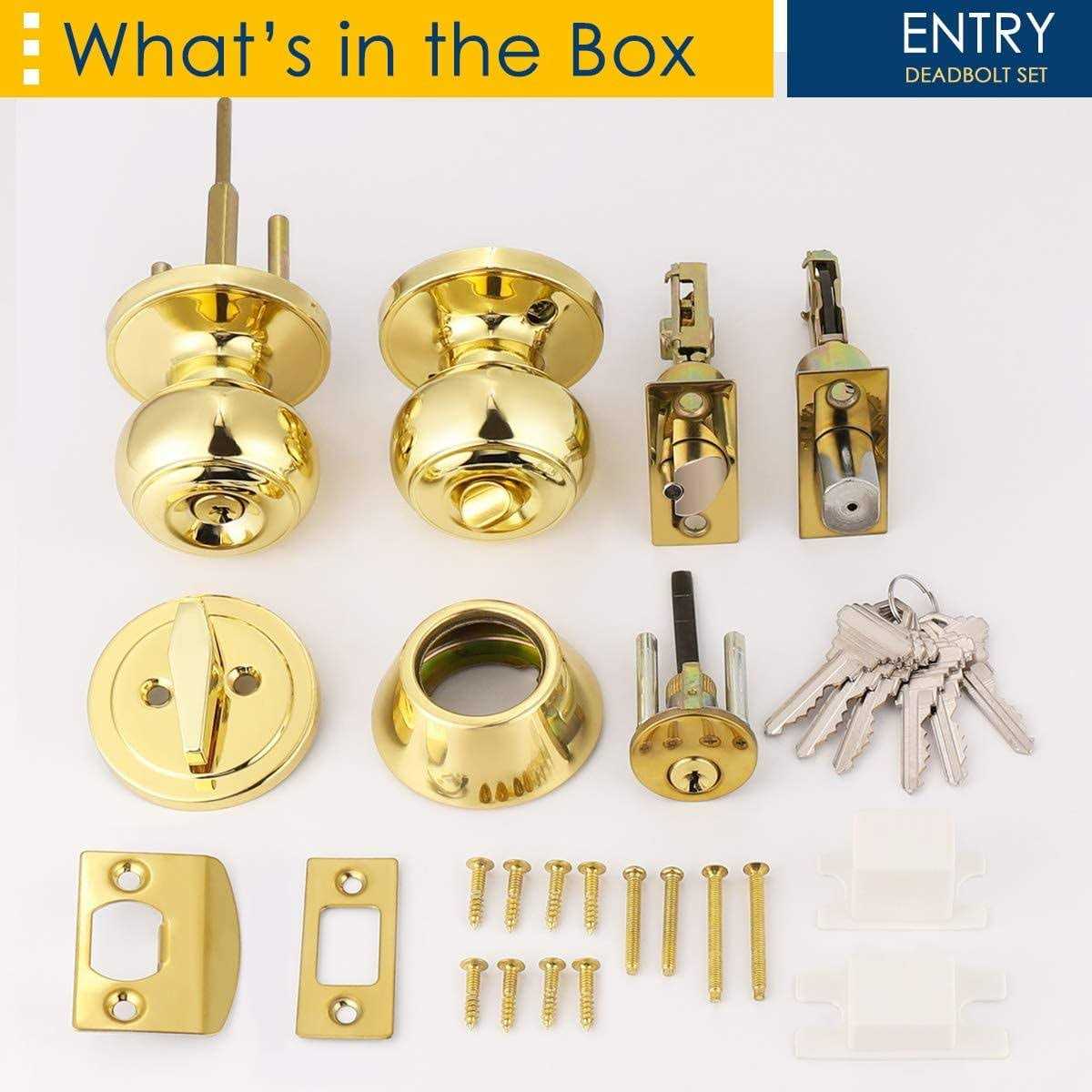 home improvement direct Keyed Alike Entry Door Knob and Single Cylinder Deadbolt Lock Combo Set, Front Door Entry Knobs Lockset and Deadbolt Combination Set - Cheap Fitting