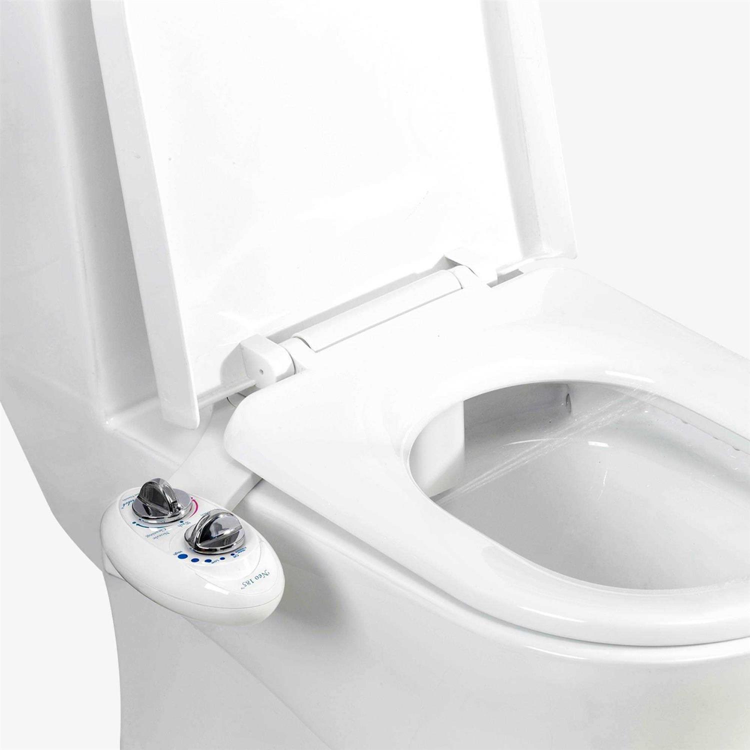 Luxe Bidet Neo 185 Non-Electric Bidet Toilet Attachment w/ Self-cleaning Dual Nozzle and Easy Water Pressure Adjustment for Sanita - Cheap Fitting