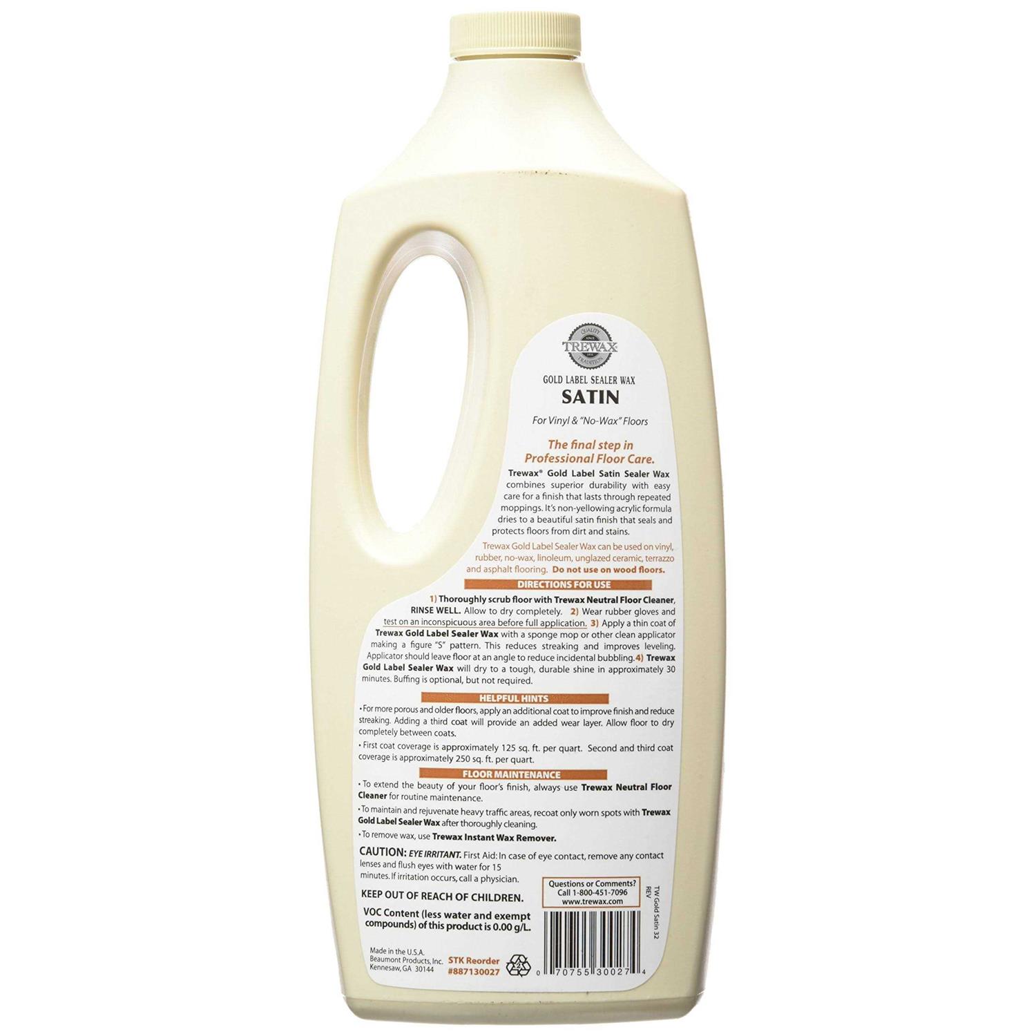 Trewax Gold Label Satin Sealer Wax Liquid 32 oz - Cheap Fitting