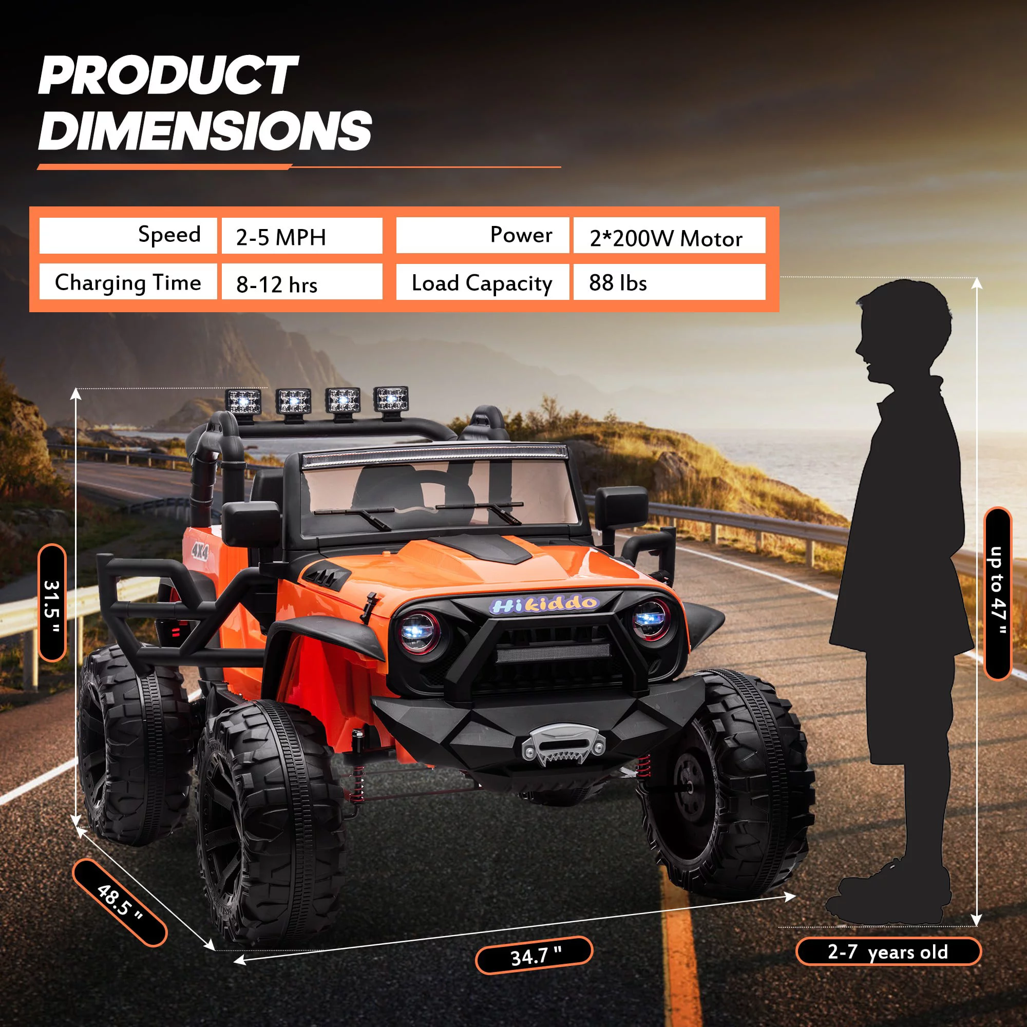 Hikiddo JC555 24V Ride on Toy for Big Kids, 2 Seater Powered Ride-on Truck Car with Remote - Green - Cheap Fitting