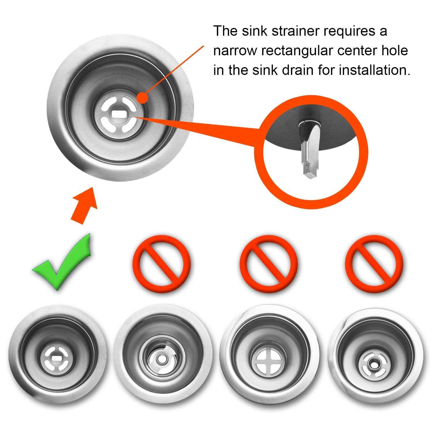 Hilltop Products 2 Pack Kitchen Sink Strainer and Stopper Combo Basket Replacement for Standard 3-1/2 inch Drain - Cheap Fitting