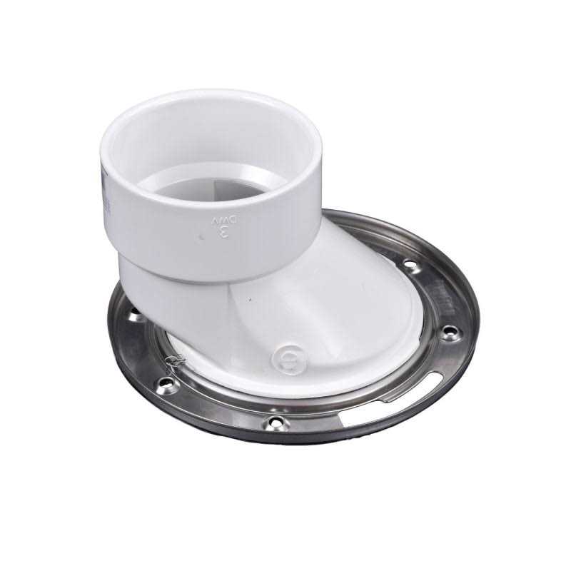 Oatey PVC Offset Open Toilet Flange with Stainless Steel Ring 436054 - Cheap Fitting