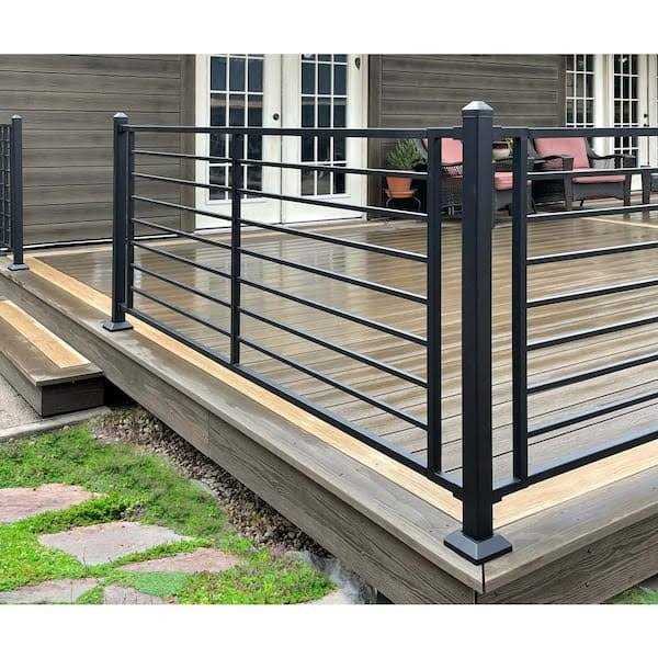 Fortress Fe26 Axis H x Black Steel Railing Stair Panel - Cheap Fitting