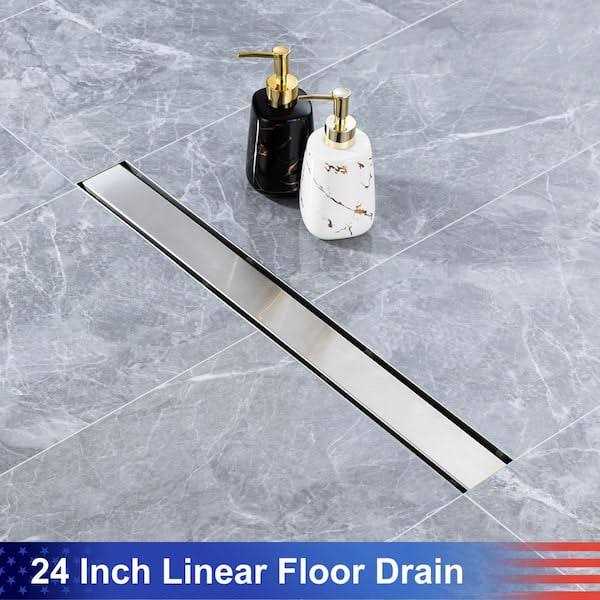 RAINLEX 24 in. Stainless Steel Linear Shower Drain with Tile-in Cover - Cheap Fitting