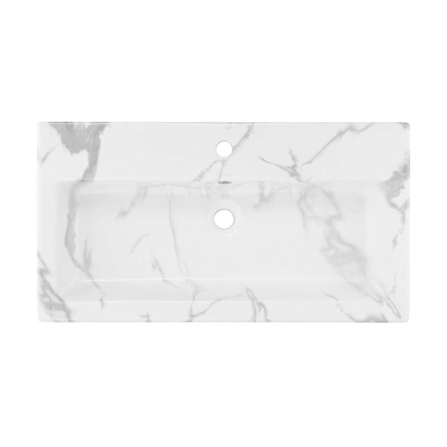 Swiss Madison Voltaire Wide Rectangle Wall Hung Bathroom Sink - Cheap Fitting