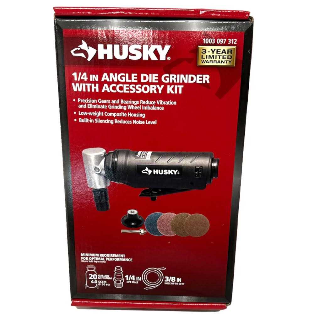 Husky 1/4 in. Angle Die Grinder with Accessory Kit - Cheap Fitting
