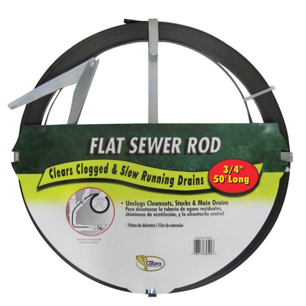 Cobra Flat Sewer Rod - Cheap Fitting