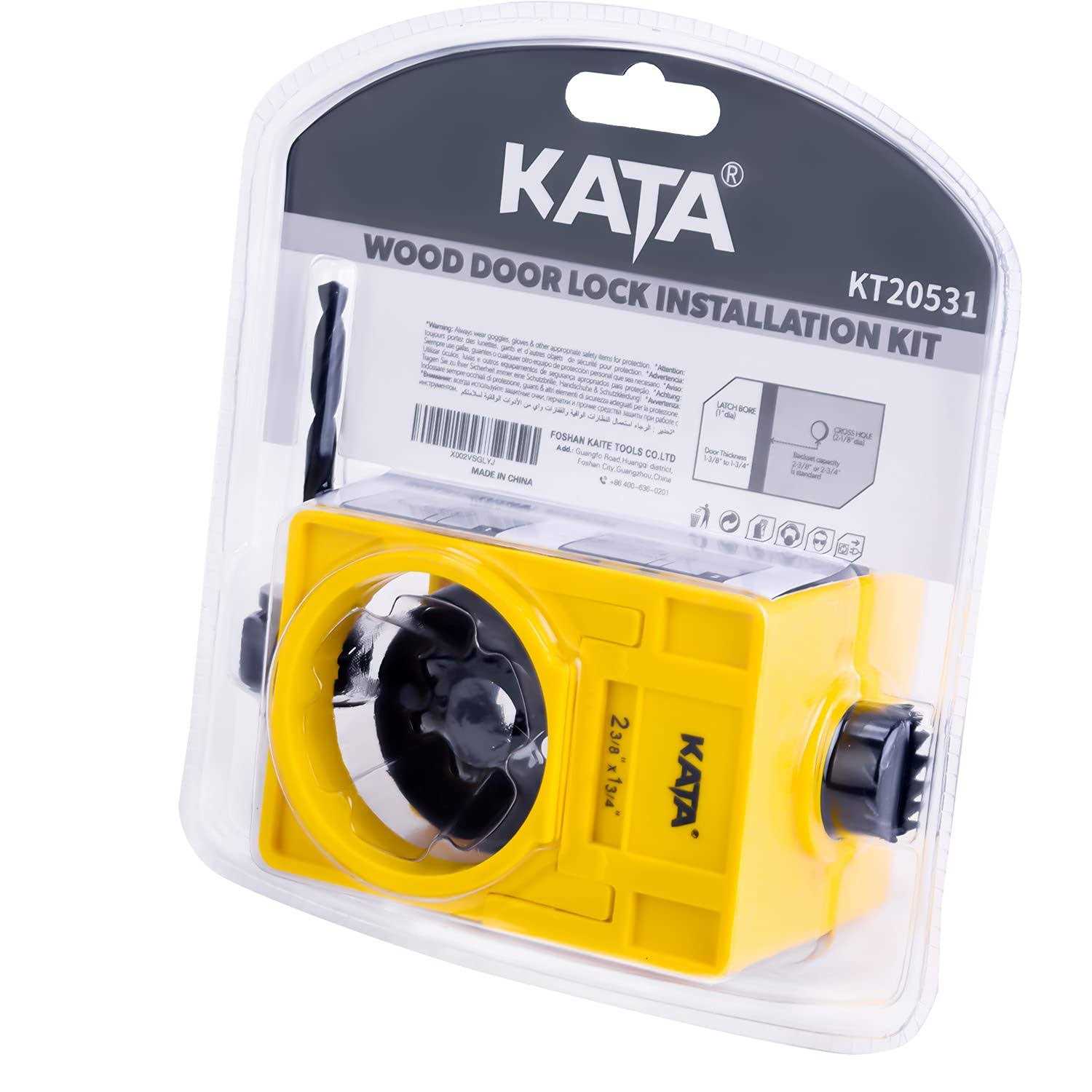 KATA Door Lock Installation Kit for Wooden Doors with Guide Template - Cheap Fitting