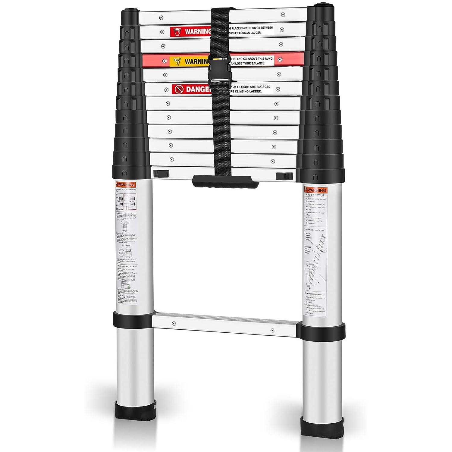 Yvan Telescoping Ladder,12.5 FT One Button Retraction Aluminum Telescopic Extension Extendable Ladder,Slow Down Design Multi-Pur - Cheap Fitting