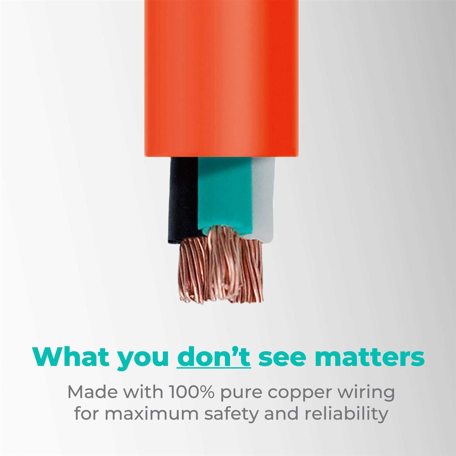 KMC 50ft 16AWG Outdoor Extension Cord SJTW 16/3 Lighted Power Cord - Cheap Fitting