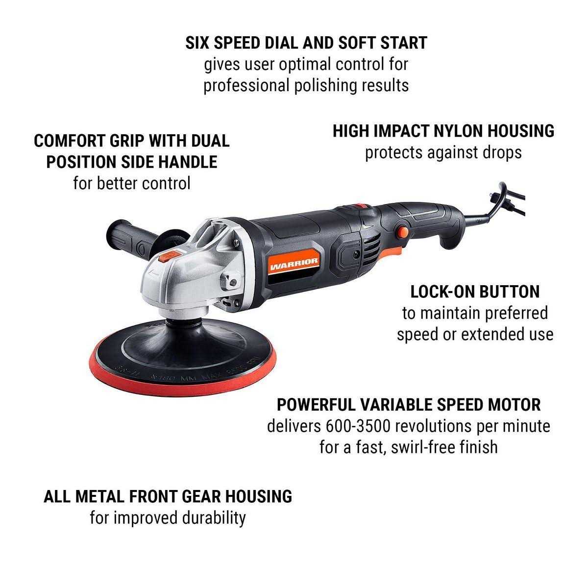 Warrior 10 Amp 7 in. Variable-Speed Rotary Polisher/Sander - Cheap Fitting