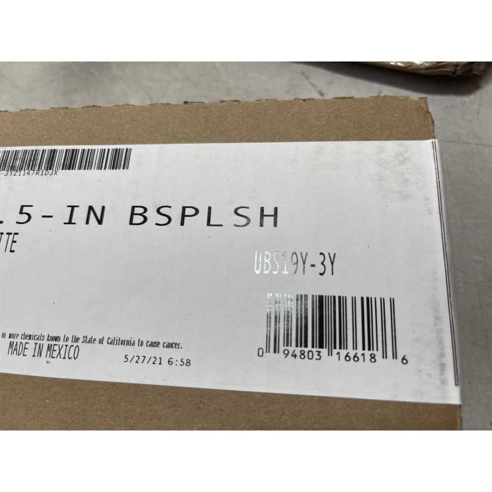 18-1/2 in. Cultured Marble Backsplash in White - Cheap Fitting