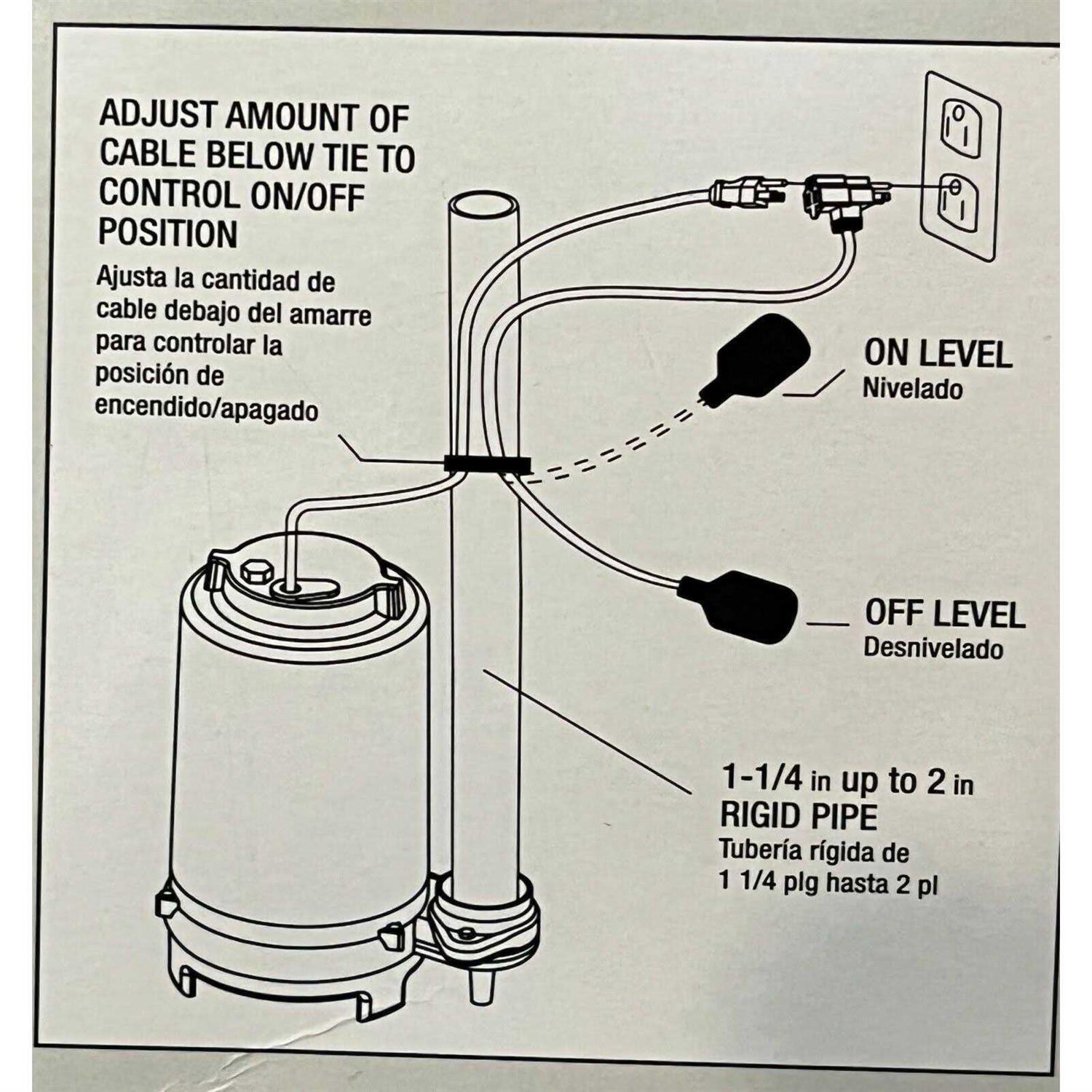 Everbilt Piggy Back Float Switch for Sump and Sewage Pumps - Cheap Fitting