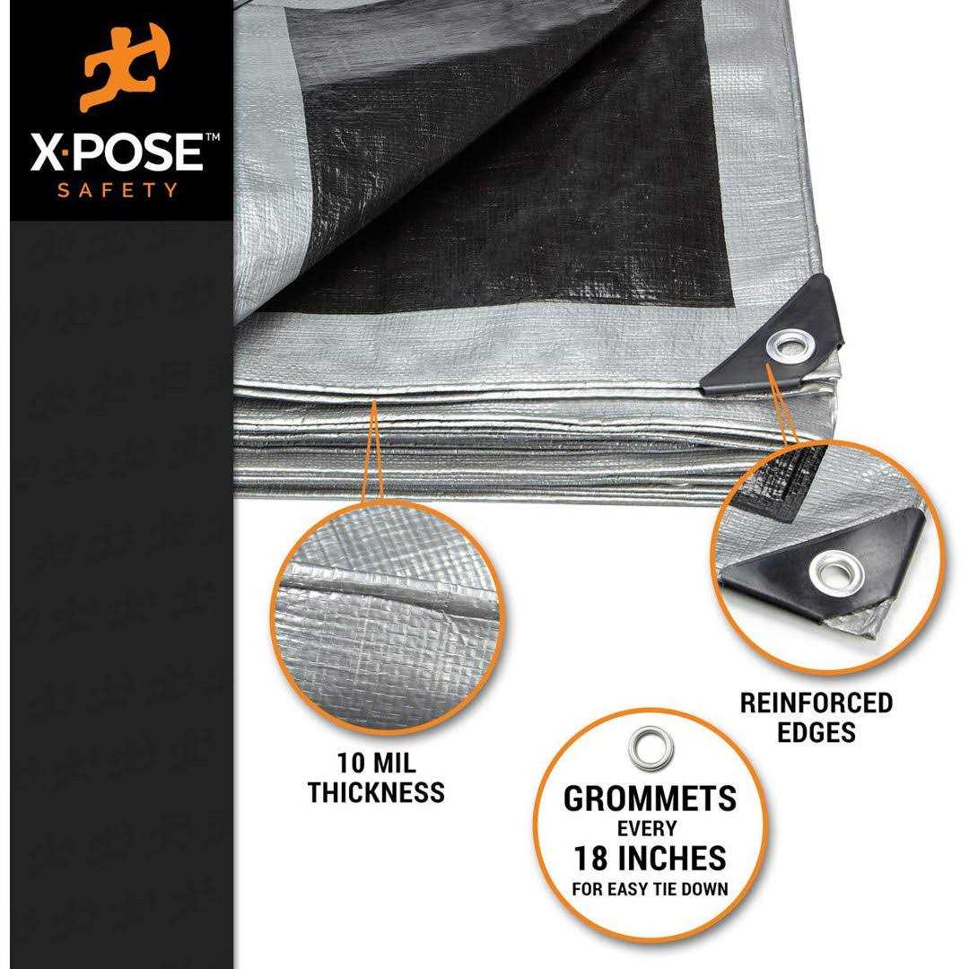 Xpose Safety Safety Heavy Duty Poly Tarp 10 Mil Thick Waterproof - Cheap Fitting