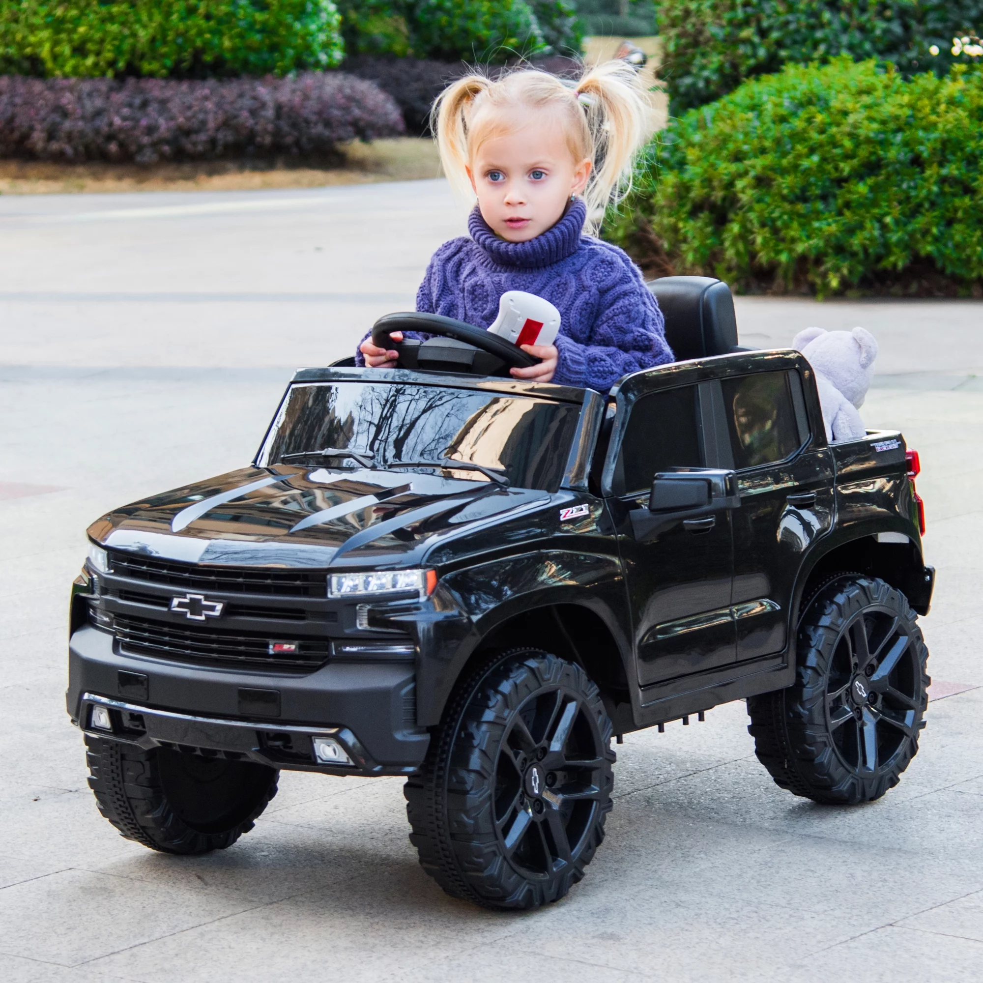 Chevrolet Silverado 12V Powered Ride on Cars for Kids, Remote Control, LED Light, MP3 Player, Electric Ride on Toys Truck for Boys Girls Gifts, White - Cheap Fitting