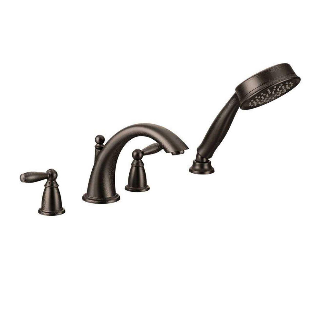 Moen Brantford Two-Handle Roman Tub Faucet Includes Hand Shower T924 - Cheap Fitting