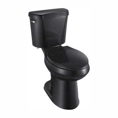 Glacier Bay 2-piece 1.28 GPF High Efficiency Single Flush Elongated Toilet in Black, Seat included - Cheap Fitting