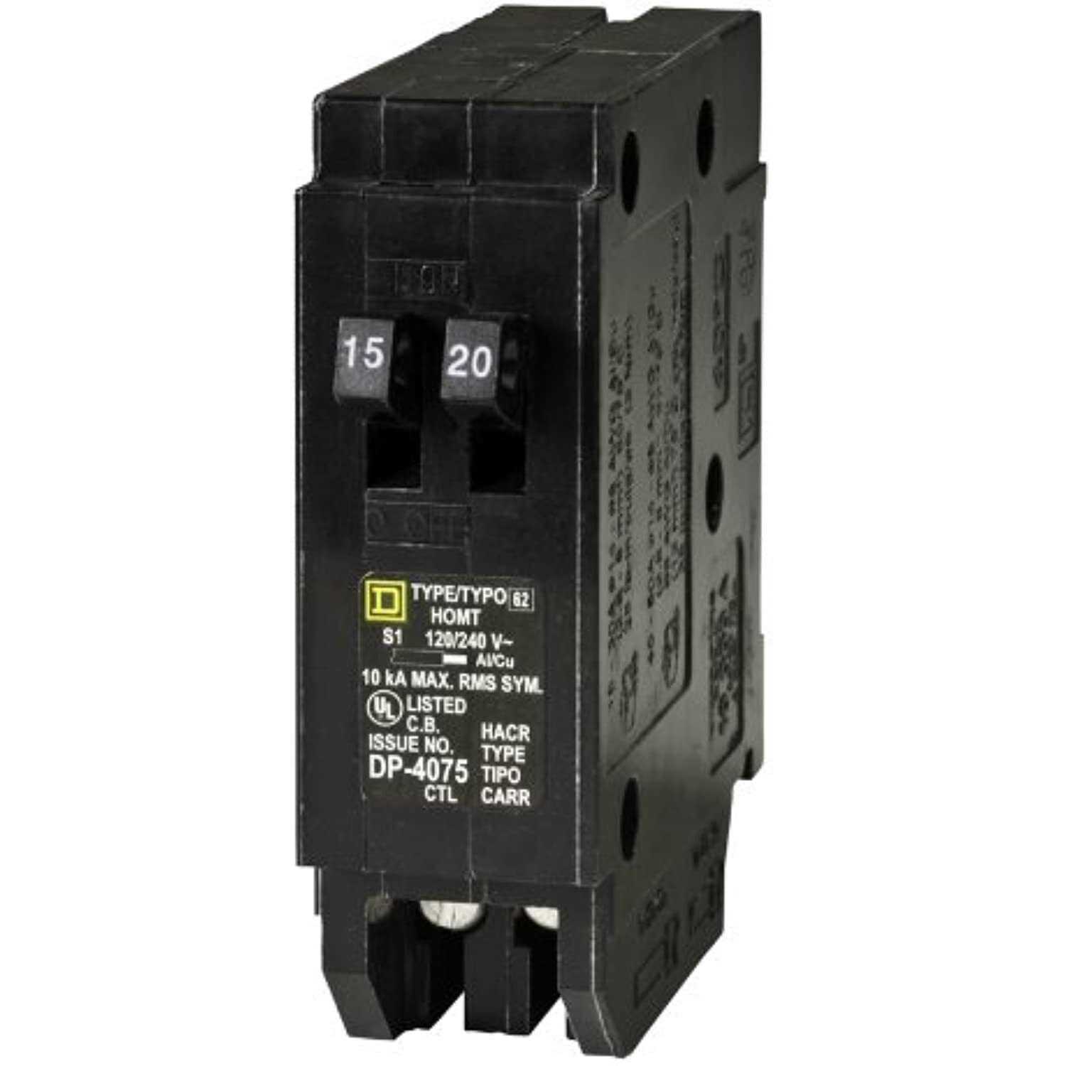 Square D HOMT1520CP Homeline Single Pole Tandem Circuit Breaker - Cheap Fitting