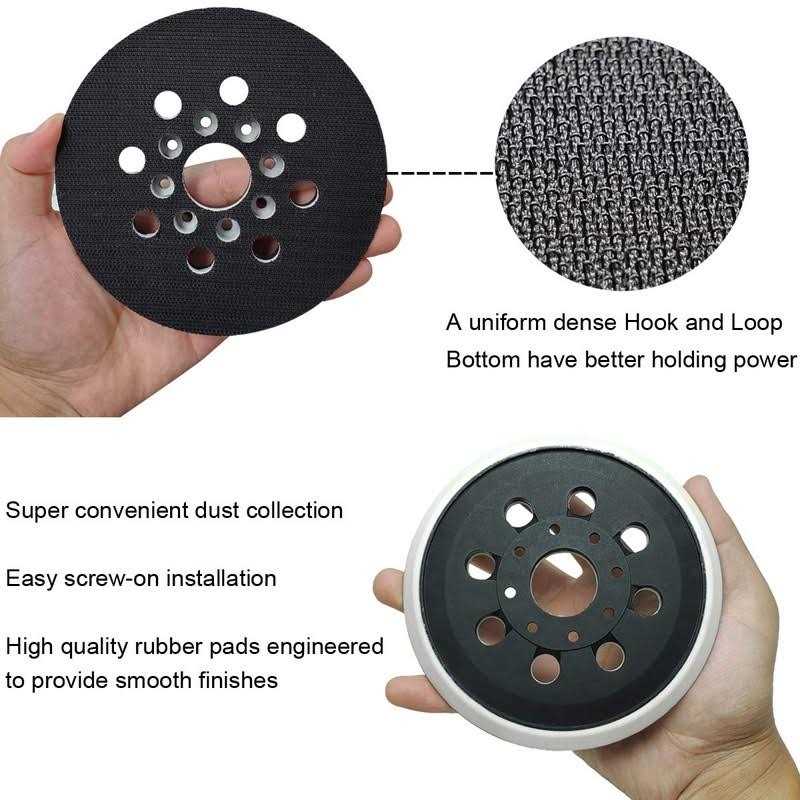 Tockrop 5 Inch 8 Hole Hook & Loop Replacement Sander Pad for 5 Bosch ROS20VS - Cheap Fitting