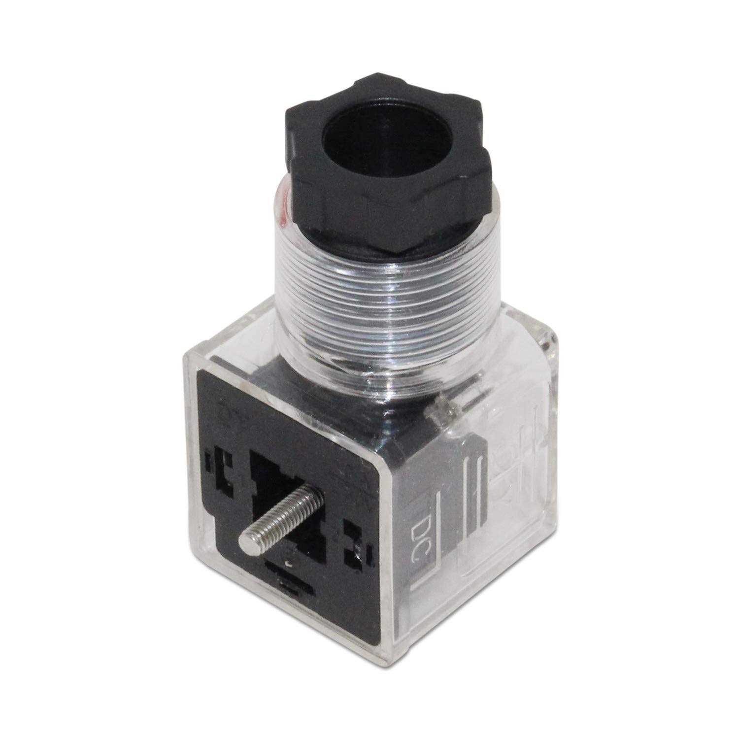 Din 43650 Type A 3 Prong Solenoid Connector Plug w/Led Light - Cheap Fitting