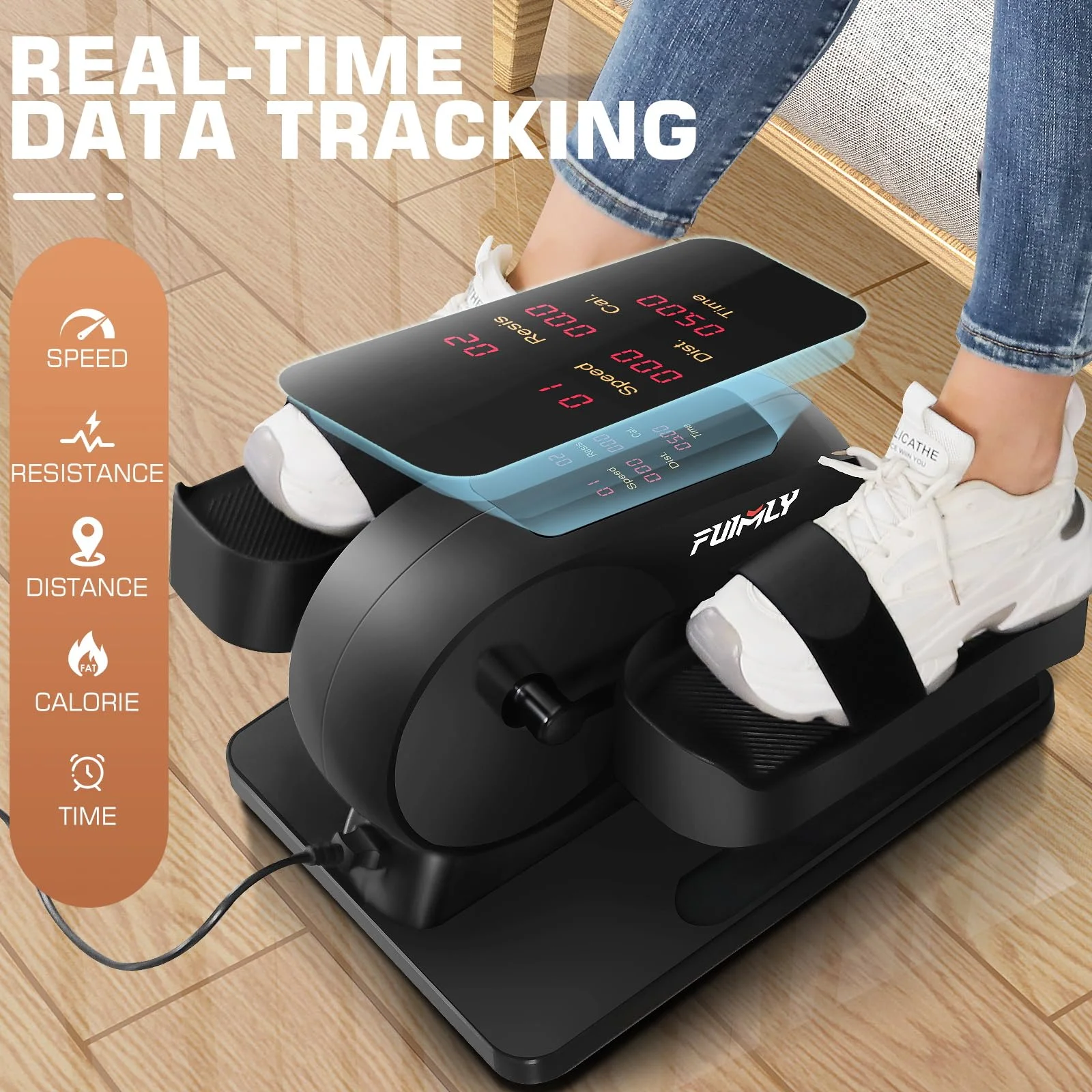 FUNMILY Under Desk Elliptical, 2 in 1 Seated Leg Exerciser for Seniors and Adults, Mini Elliptical with Display and Remote Control for Home Office Use - Cheap Fitting