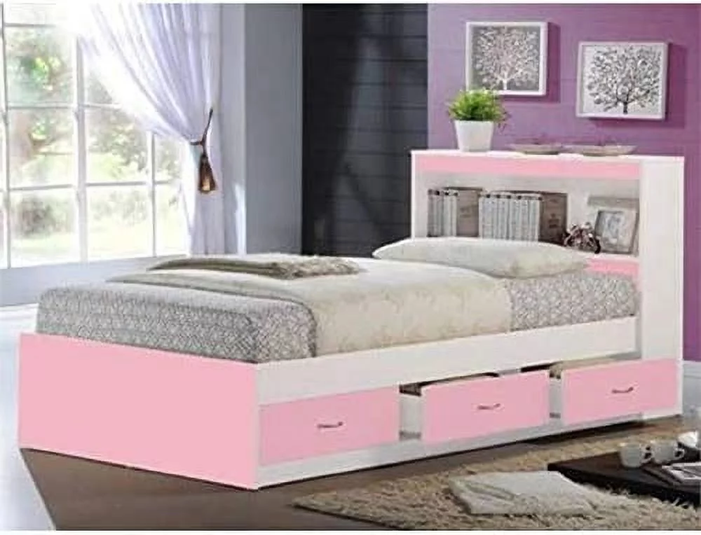 Hodedah Twin-Size Captain Bed with 3-Drawers and Headboard in Black - Cheap Fitting