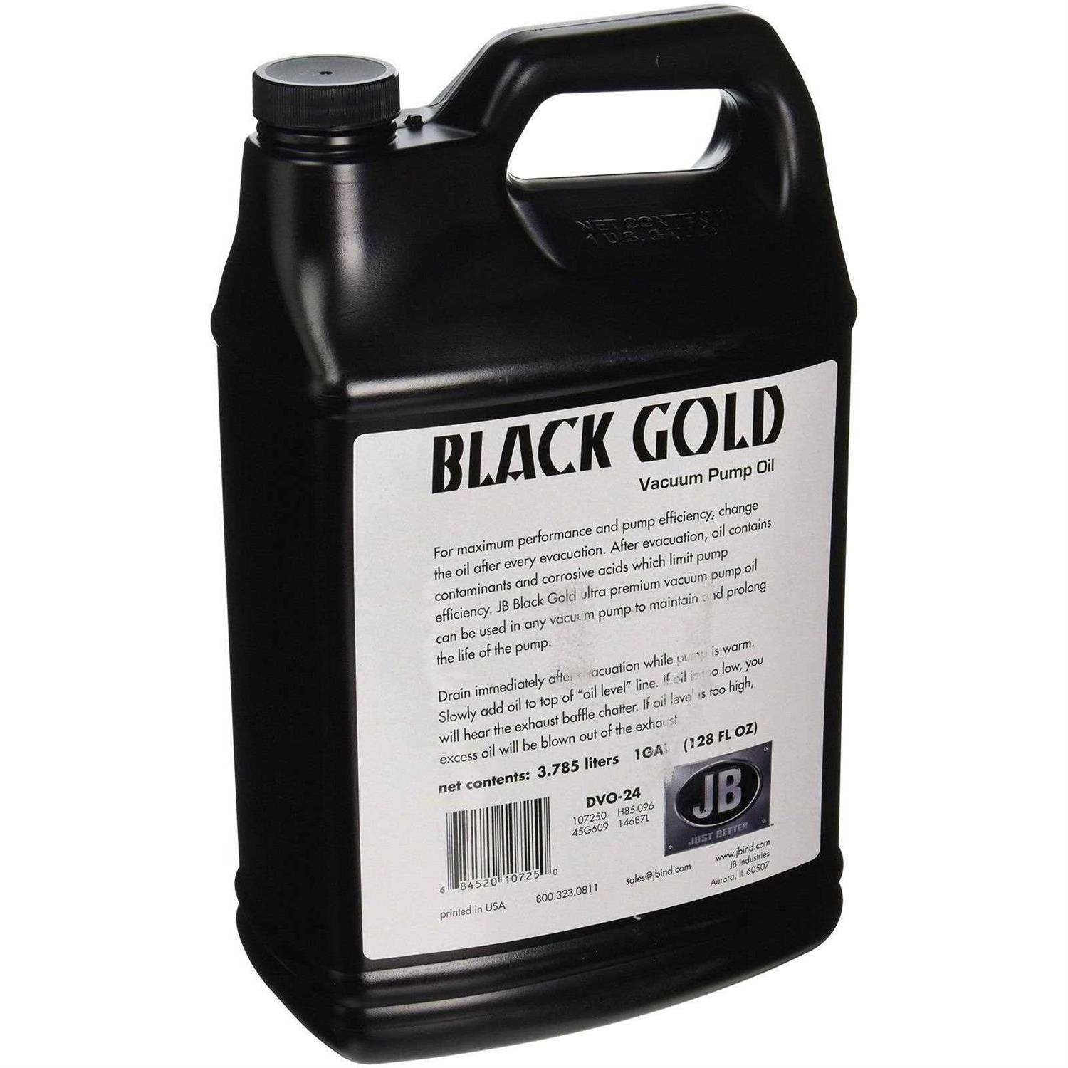 JB Industries DVO-24 Black Gold Vacuum Pump Oil 1 Gallon - Cheap Fitting