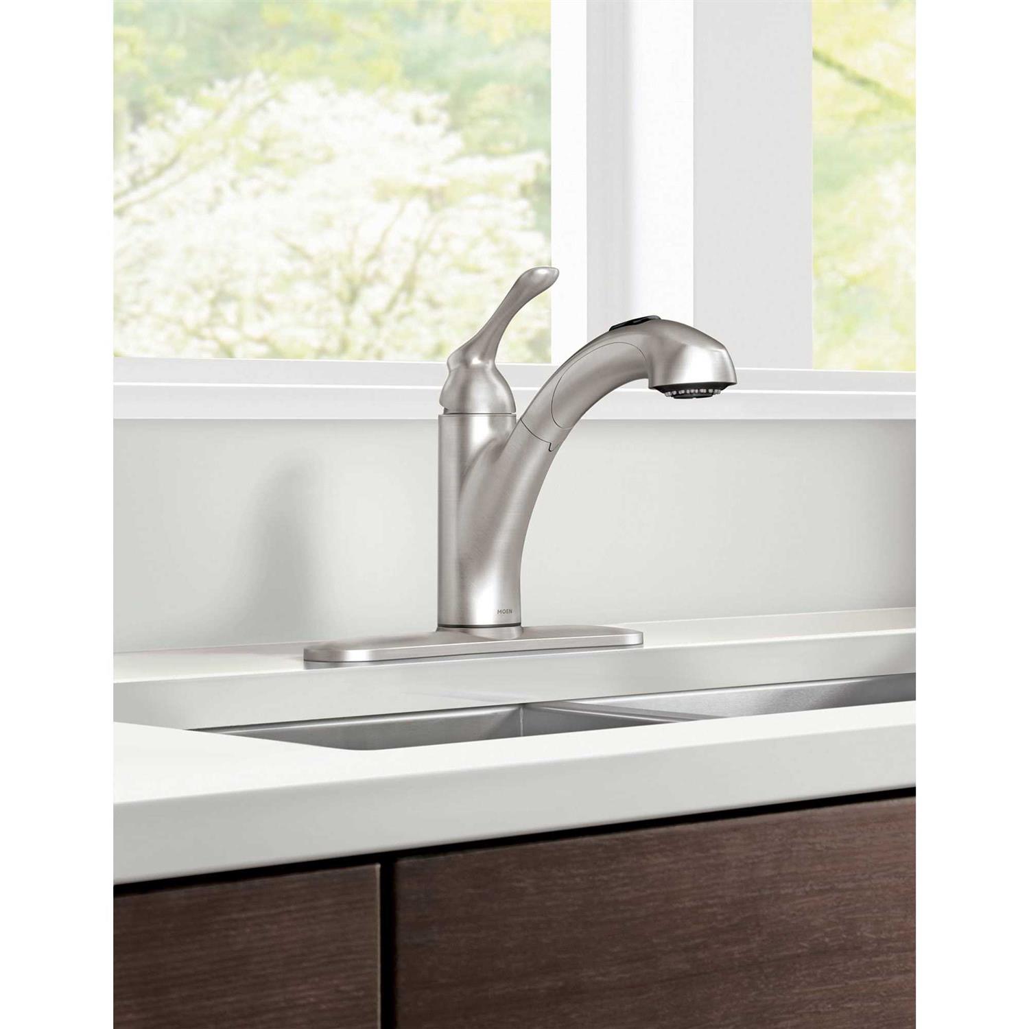 Moen 87303SRS Weylon One-Handle Pullout Kitchen Faucet - Cheap Fitting