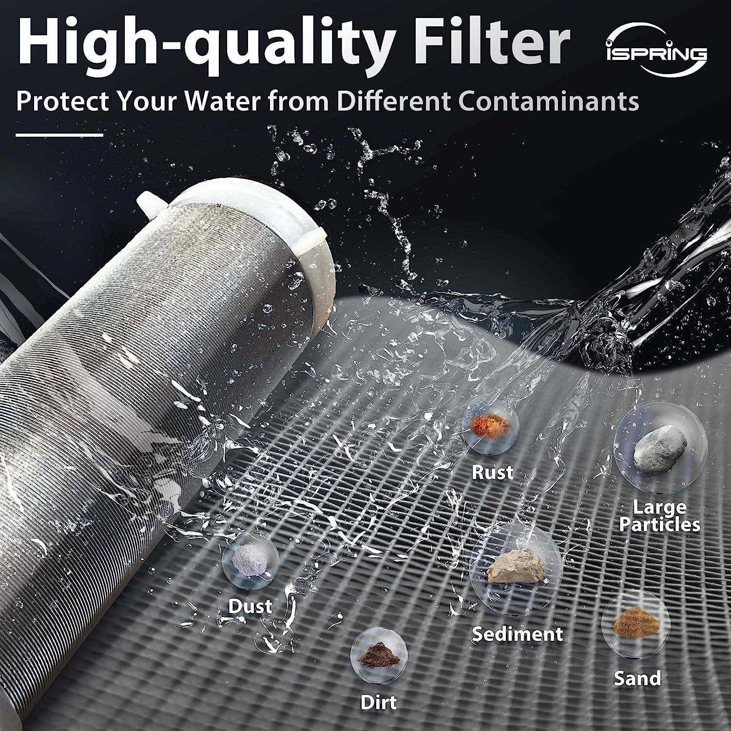 iSpring WSP-50SL Reusable Whole House Spin Down Sediment Water Filter with Siliphos - Cheap Fitting