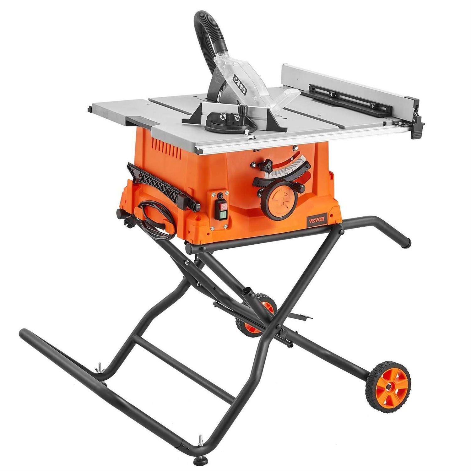 VEVOR Table Saw with Stand 10 in. Electric Cutting Machine 5000RPM 25-in Rip Capacity - Cheap Fitting