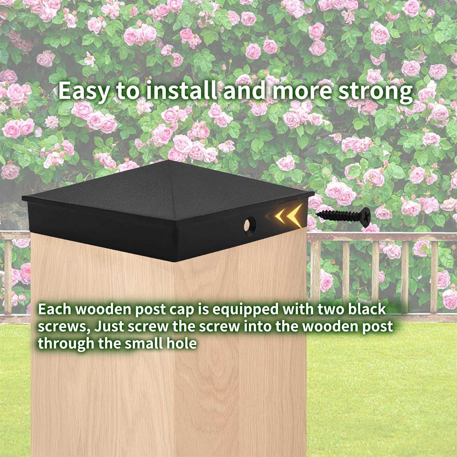 Azdele Aluminum Pyramid Post Caps Cover Nominal Wood Post - Cheap Fitting