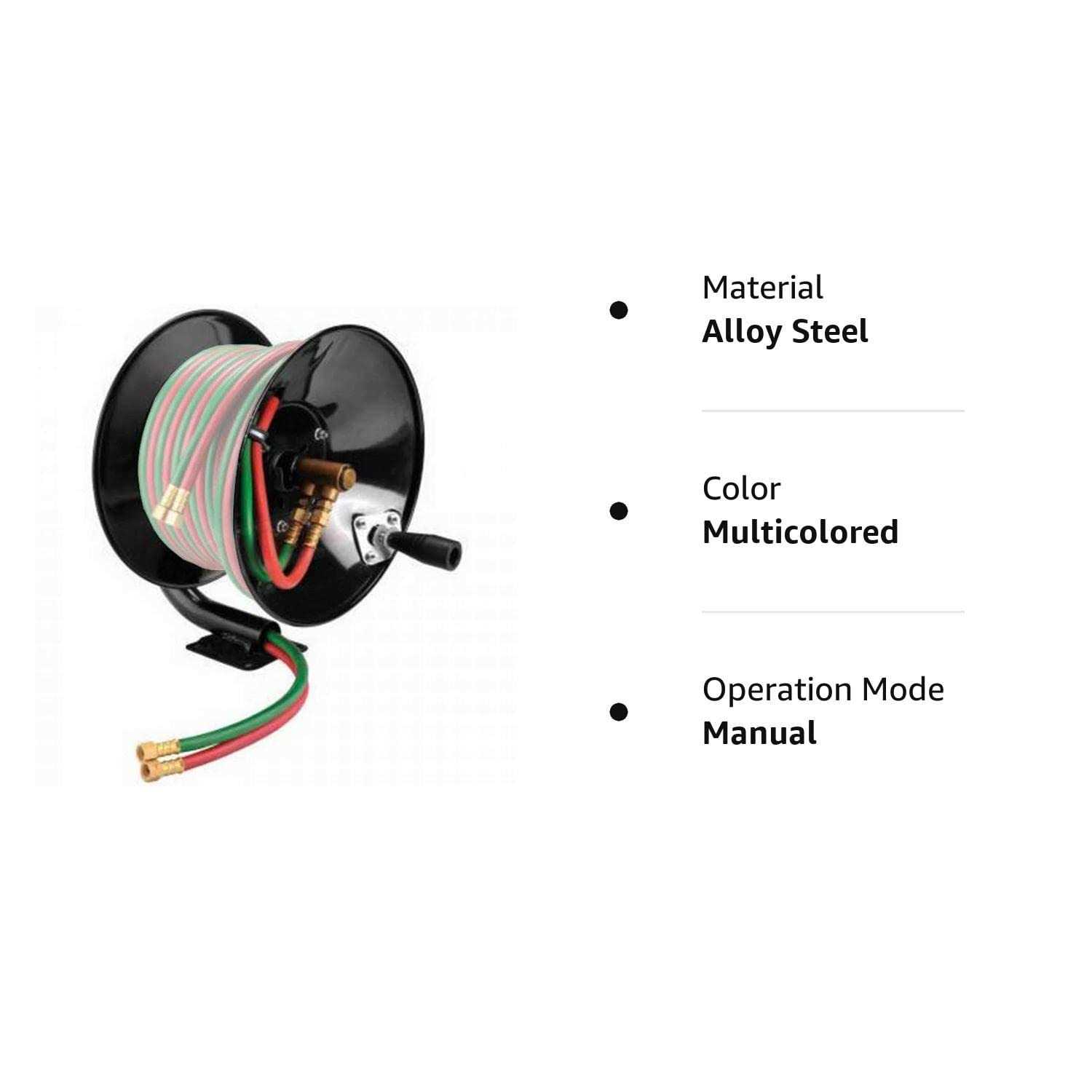 Weldcote HRMWOT Manual Hose Reel for 100 ft of Twin Gas Hose - Cheap Fitting
