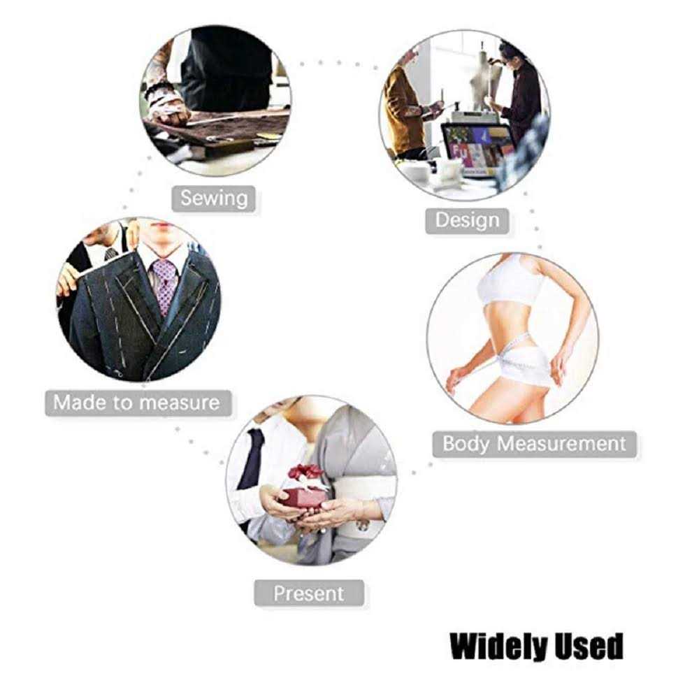 GDMINLO Soft Tape Measure Retractable Measuring for Body Fabric Sewing Tailor Cloth Knitting Craft Weight Loss Measurements Retractable Black Dual S - Cheap Fitting