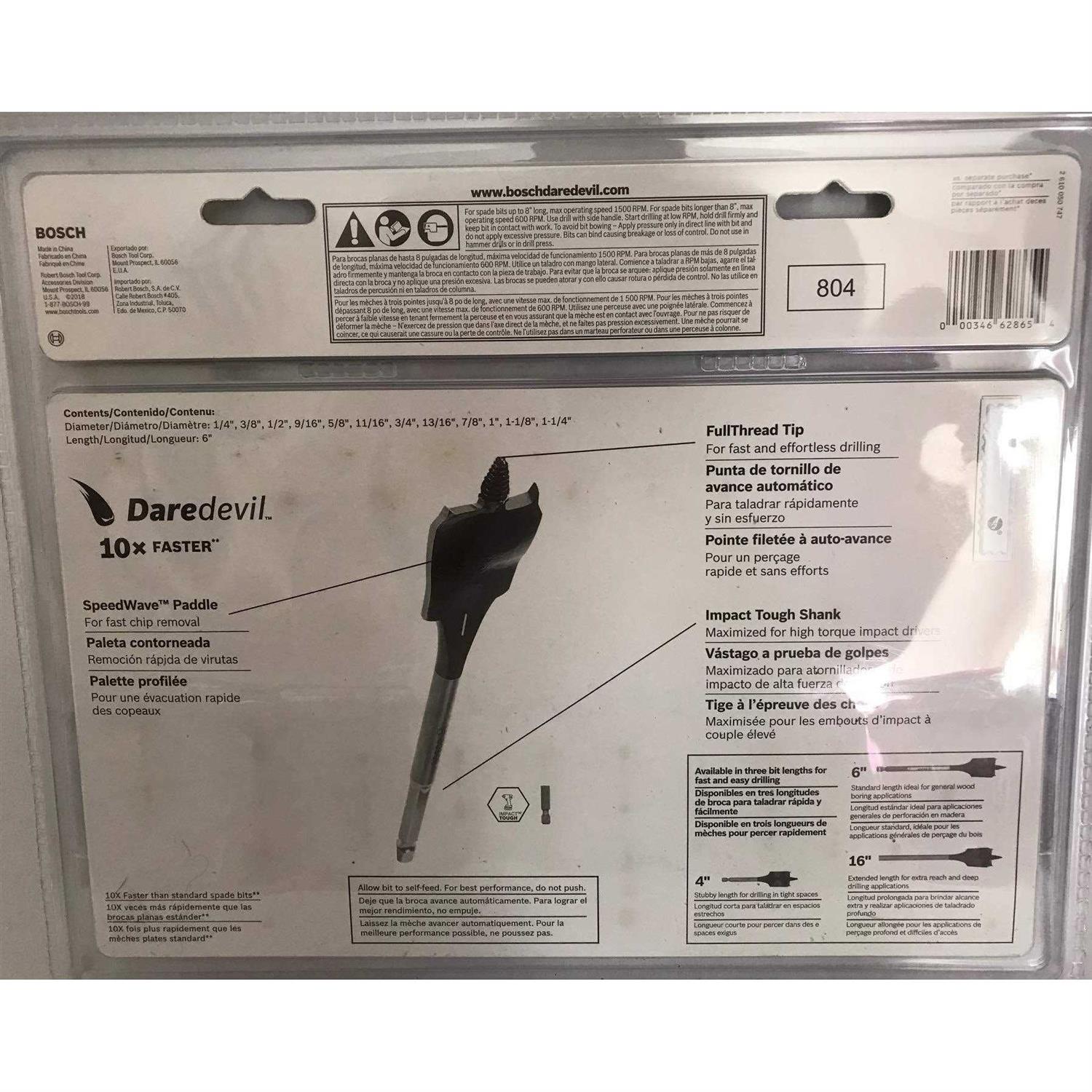 Bosch DSB5012 Daredevil Spade Bit Set - Cheap Fitting