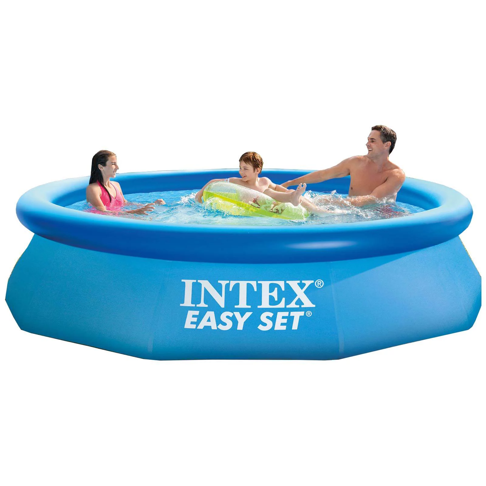 Intex 10ft x 30in Easy Set Above Ground Inflatable Family Swimming Pool & Pump - Cheap Fitting