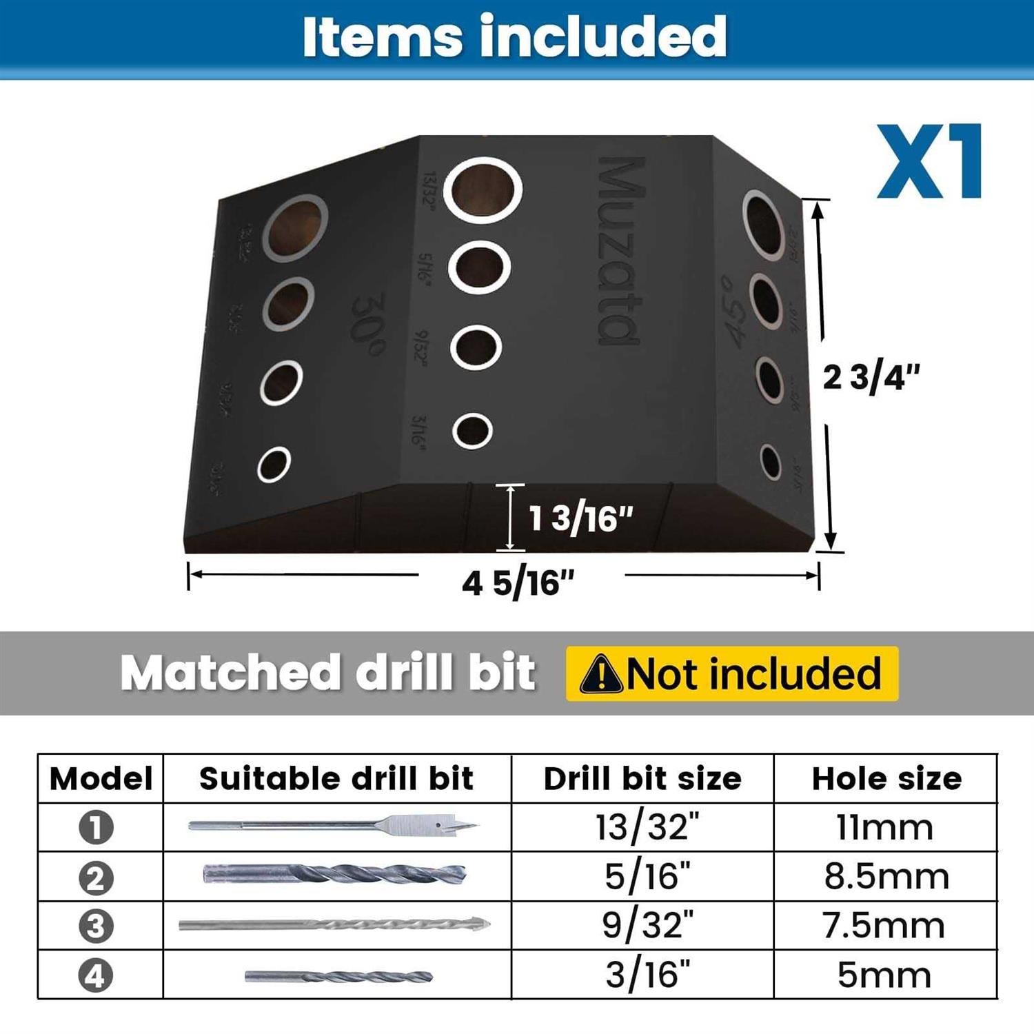 Muzata Upgraded Multi-Angle Drill Guide Jig - Cheap Fitting