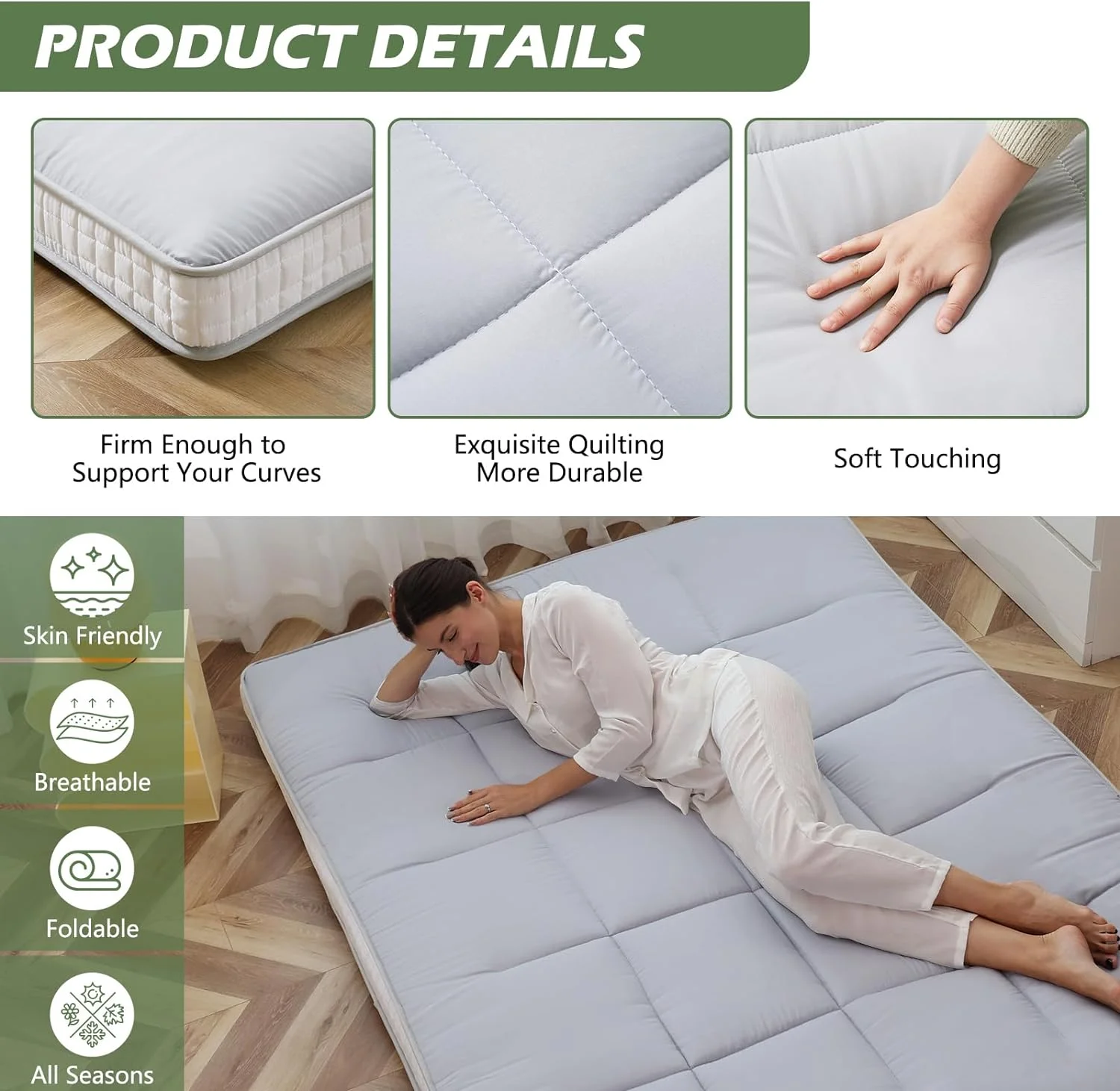 Slsy Japanese Floor Mattress Futon Mattress, Thicken Sleeping Pad Foldable Roll Up Mattress Kids Floor Lounger Bed Couches Sofas - Cheap Fitting