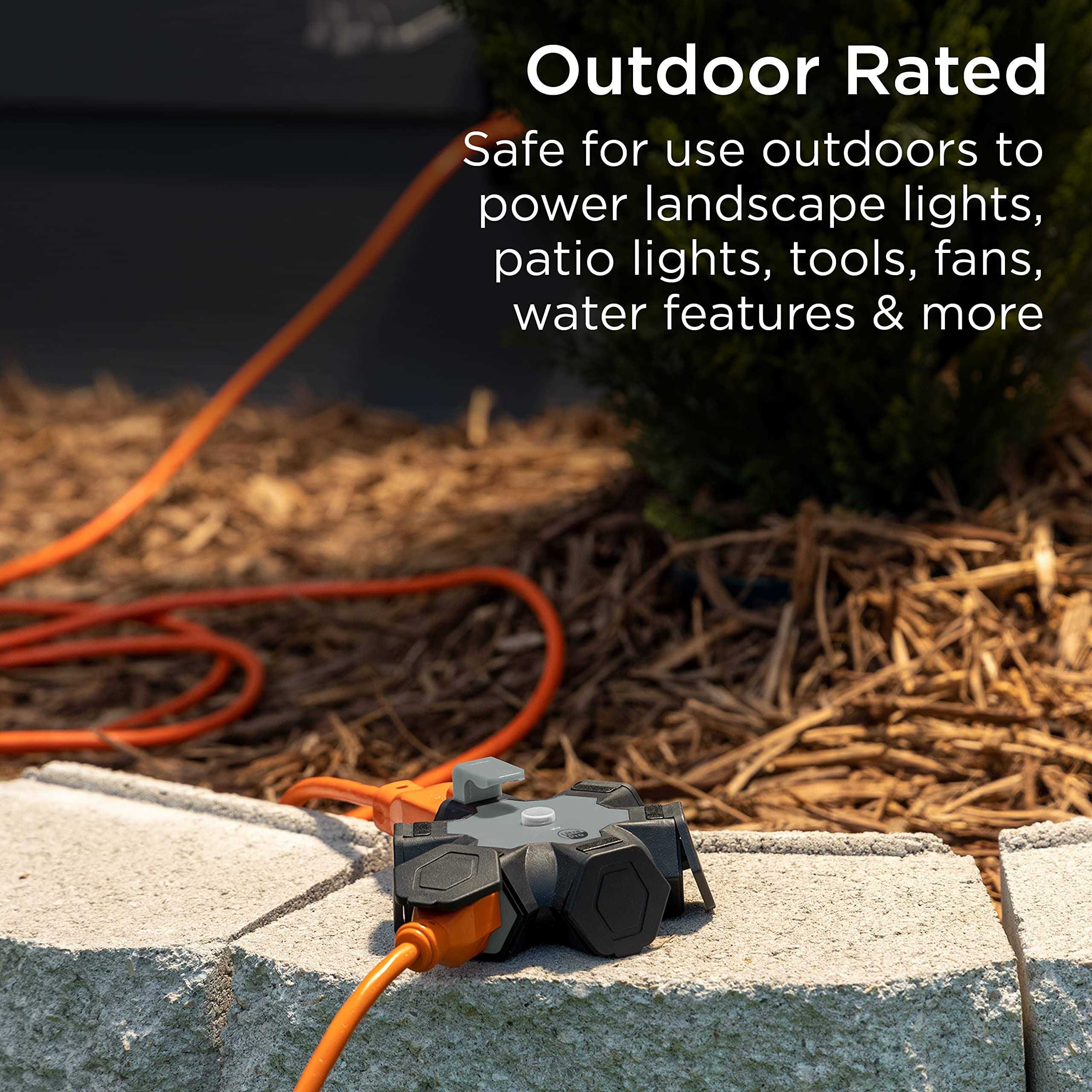 UltraPro 5-Outlet Heavy Duty Outdoor Wall Tap with Power Indicator Light and Hook - Cheap Fitting