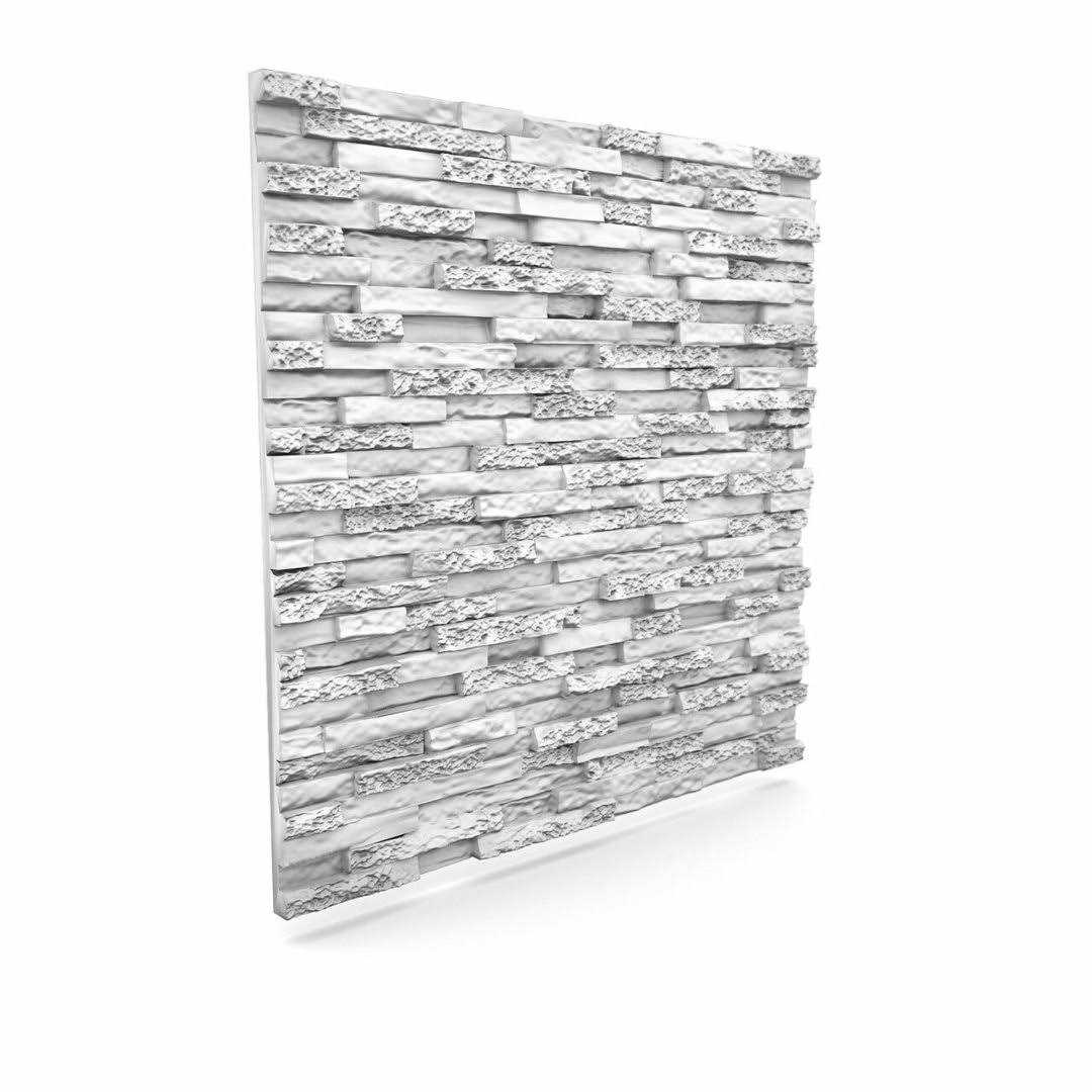 A La Maison Ceilings Stone Plain White 2 ft. x 2 ft. Seamless Foam Glue-up 3D Wall Panel - Cheap Fitting
