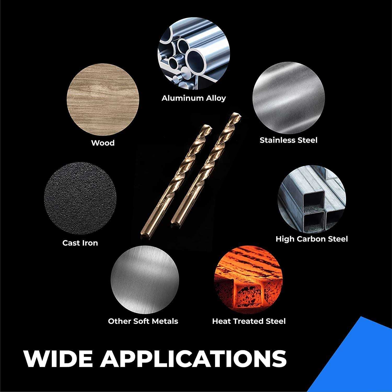 amoolo Cobalt Drill Bit M35 HSS Metal Drill Bit Set for Hard Metal - Cheap Fitting