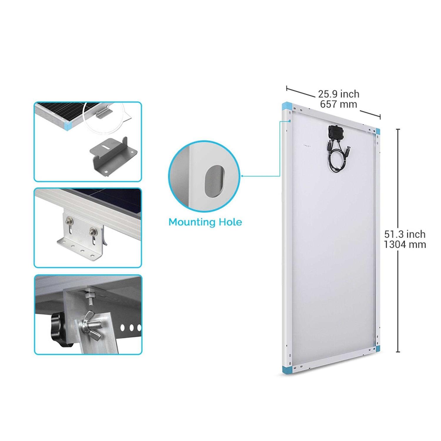 Renogy 175 Watt Monocrystalline Solar Panel - Cheap Fitting